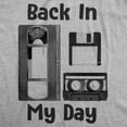 thumbnail image 2 of Mens Back In My Day T Shirt Funny Old Tech Cassette Floppy Disk Tee (Heather Grey) - L, 2 of 3