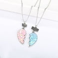 thumbnail image 3 of 2pcs/set Sequin Stitching Heart Broken Best Friends Necklace Pendant Chain, 3 of 5