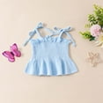 thumbnail image 5 of XZNPDUCQ Toddler Girls Golf Outfit Short Sleeve T Shirts Top and Elastic Shorts Set 2Pcs e SummerGirls Summer 2Pcs T Shorts Set Dailywear Blue，6-9 Months, 5 of 8