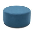 thumbnail image 5 of BELLEZE 24" Modern Round Pouf Fabric Footstool Seat Home Living Room Ottoman, Blue, 5 of 7