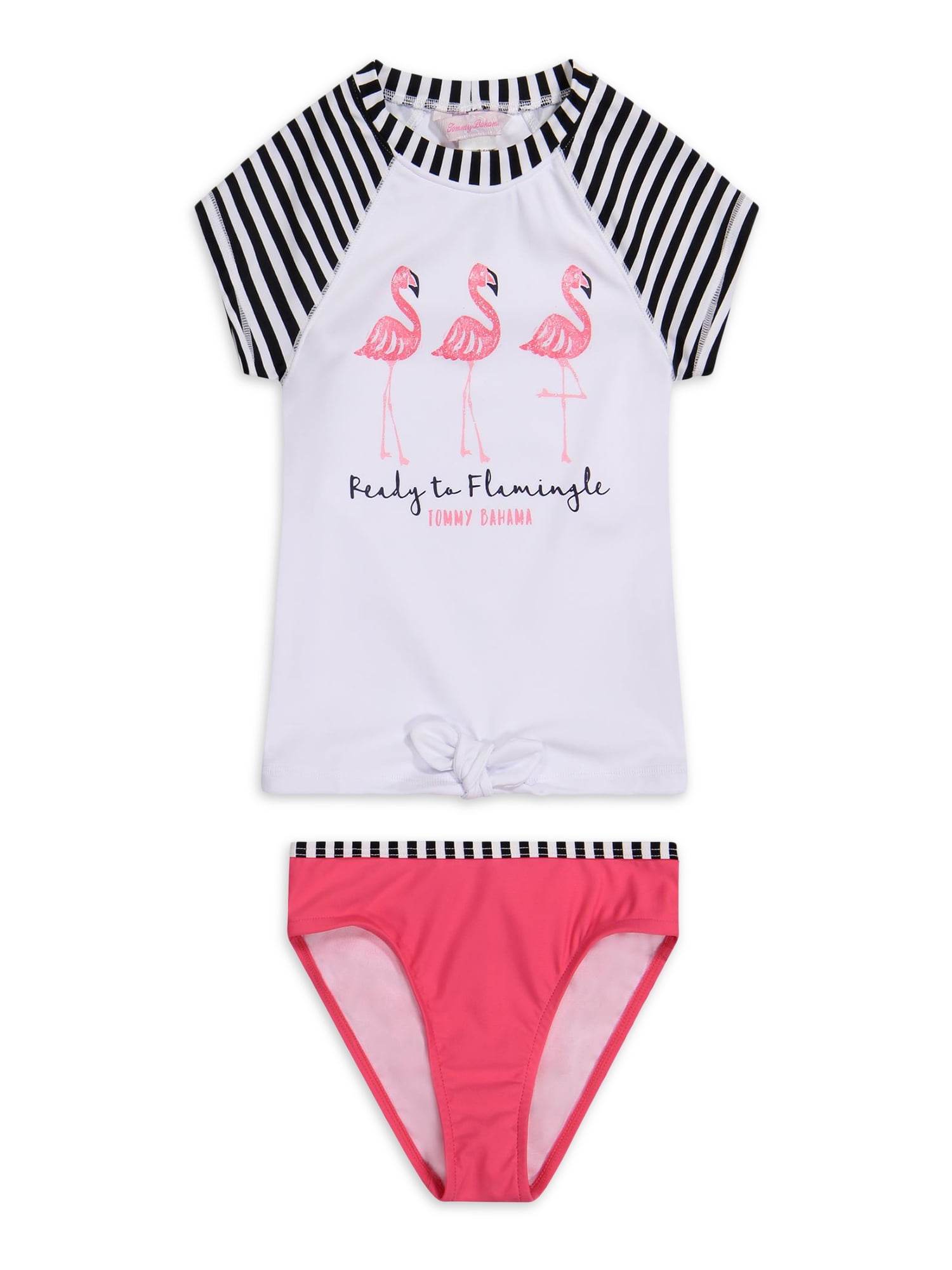 Details about   New Tommy Bahama Pink Flamingo Metallic Bow One Piece Swimsuit Girl Todder 2T 4T 