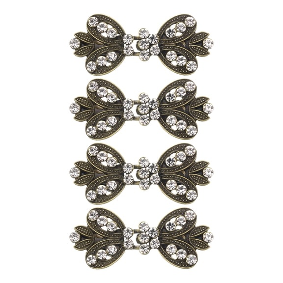4 Pack Vintage Sweater Clips, Cape Cloak Clasp Retro Cardigan Clips Shawl Collar Clasp Dress Shirt Brooch Clip(Bronze)