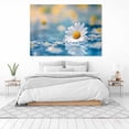 thumbnail image 3 of Mudket White Daisies on Water Canvas Wall Art, Framed Floral Print, Ready to Hang Wall Decor for Living Room Bathroom, Calming Nature Artwork - 12"L x 8"W, 3 of 10
