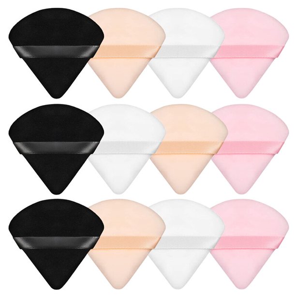 Esponjas triangulares de terciopelo para maquillaje, esponja para contorno de ojos, sello de sombra, base cosmética, herramienta de maquillaje, 2/12 unidades