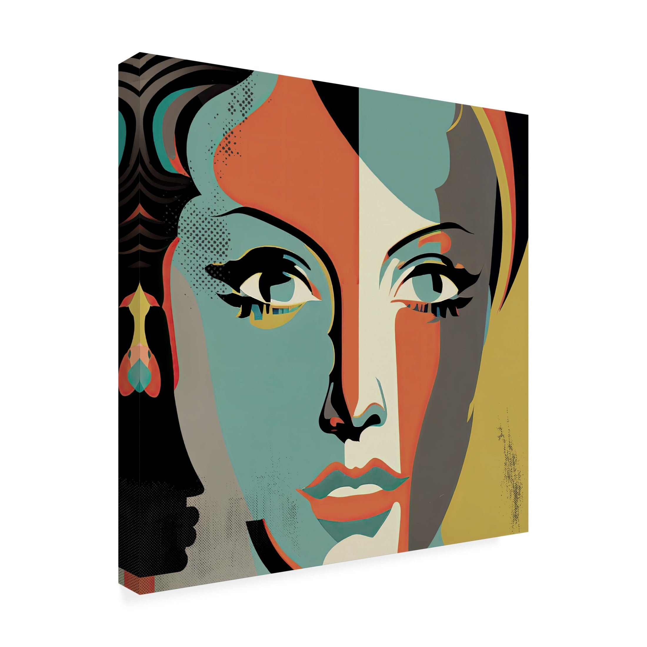 Canvas Wall Art - Sasha 'Pop Tech Glam III' Wall Art for Living Room, Bedroom, or Office Décor by Trademark Fine Art - 35 x 35 Inches
