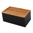 thumbnail image 4 of Desk Storage Box Cosmetic Storage Box Multipurpose Sturdy Portable Bathroom Organizer Case Makeup Organizer Box for Bathroom Drawer Cabinet Black concave cover, 4 of 8