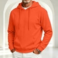 thumbnail image 2 of Vxararl Men Cotton Fleece Hoodie Oversized Hood Drawstring Sweatshirts Long Sleeve Basic Drawstring Pullover with Pocket Daily Wear, Work, Travel Fall & Winter Outfits Hoodie Men Saffron 3xL, 2 of 6