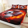thumbnail image 4 of Erosebridal Kids Ball Games Full Size Sheets,Rugby Football Baseball Basketball Sport Kids Bed Sheets 4 Pieces, 4 of 6
