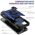 thumbnail image 2 of TECH CIRCLE Phone Case For iPhone 16 Pro Max,Sliding Camera Protector Silicone Plastic Composite Case Shockproof Drop Proof Rugged Kickstand Card Holder Cover for Apple iPhone 16 Pro Max 2024,Navy, 2 of 7