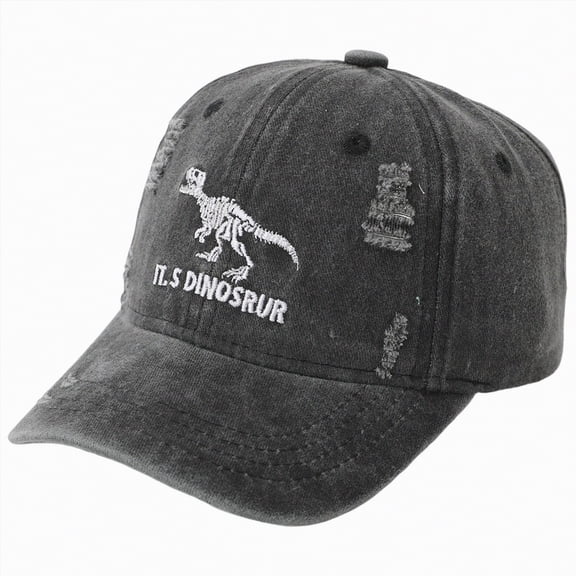Splozh Baby Boy Hats Kids' Baseball Cap Dinosaur Adjustable Hats Casual Outdoor School Park Beach Sun Hat 3-8 Years,Black