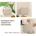 thumbnail image 3 of Surpdew Corduroy Lunch Bag For Women Men Cute Lunch Tote Bags Reusable Insulated Soft Leakproof Large Lunch Box Large Capacity Reusable Insulated Cooler For Work/Picnic/Travel Beige-Heart, 3 of 8