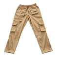 thumbnail image 4 of Men's Casual Cargo Pants High Elastic Waisted Stretch Joggers Fashion Baggy Jogger Pants with Pockets, 4 of 5