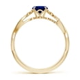thumbnail image 2 of ANGARA Lab Grown Blue Sapphire Floral Engagement Ring for Women in 14K Yellow Gold (Size-7x5mm) | September Birthstone, Anniversary, Jewelry Gift for Women | Lab-Grown Blue Sapphire Ring, 2 of 8