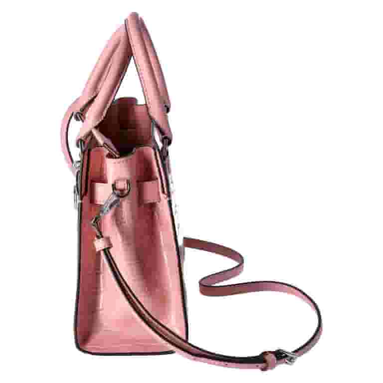 ★EMS★ EMBOSSED MINI BAGPINK Michael Kors Hamilton Small Satchel Crossbody Croc Embossed