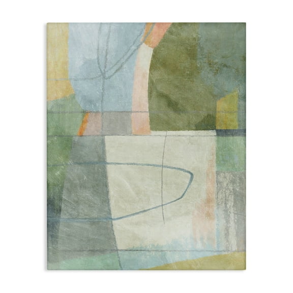 Stupell Industries Scribble on Shapes Abstract Painting Wrapped Canvas Art Print Wall Art, 16 x 20