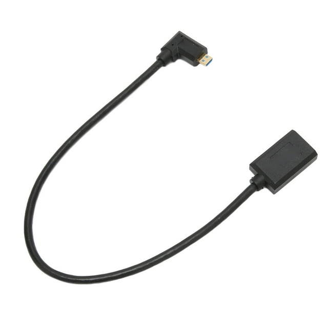 Micro HD Multimedia Interface Cable, OD4.0mm 24K Gold Plated Interface 8K 60Hz Right Elbow 8K HD Multimedia Interface Cable for Camera