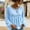 03-Sky Blue, variant on Women's Solid Color Round Neck Lace Patchwork Blouse, Long Sleeve Hollow Out Casual Shirt, Loose Fit Eyelet Top for Daily Office Holiday Wear 01-Navy XXL