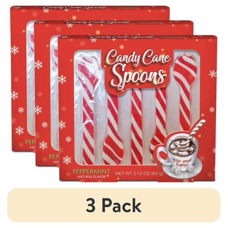 (3 pack) R.L. Albert & Son Candy Cane Peppermint Spoons, 5-Count