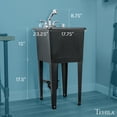 thumbnail image 5 of Tehila Black Thermoplastic Freestanding Utility Sink with Chrome Pull-Out Sprayer Faucet, 16 Gallon, 5 of 9
