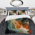 thumbnail image 2 of Designart "Stone Storm in White, Blue, and Orange IV" Abstract Painting Bedding Covert Set - Abstract Orange Modern Bed Set With 2 Shams, 2 of 5