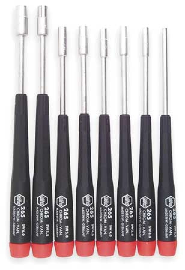 WIHA TOOLS 26590 Precision Nut Driver Set,8 Pieces,Metric