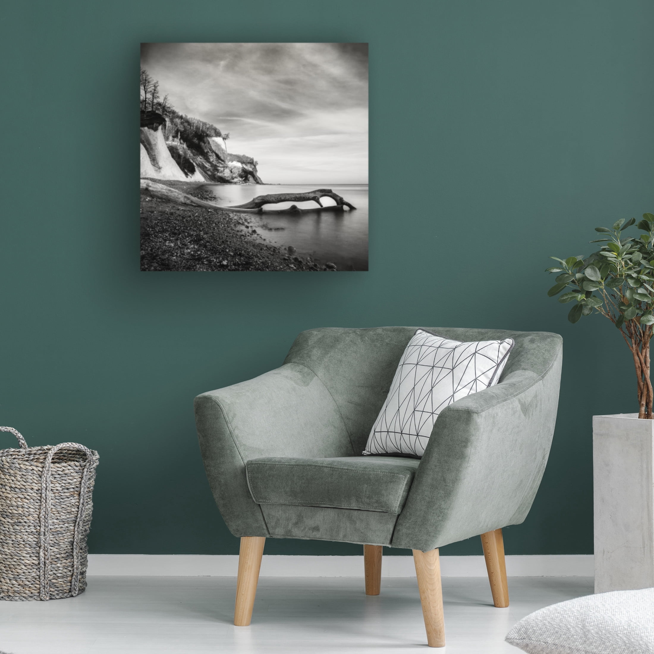 Canvas Wall Art - Mario Benz 'Chalk Cliffs On Ra&Frac14;Gen' Wall Art for Living Room, Bedroom, or Office Décor by Trademark Fine Art - 18 x 18 Inches