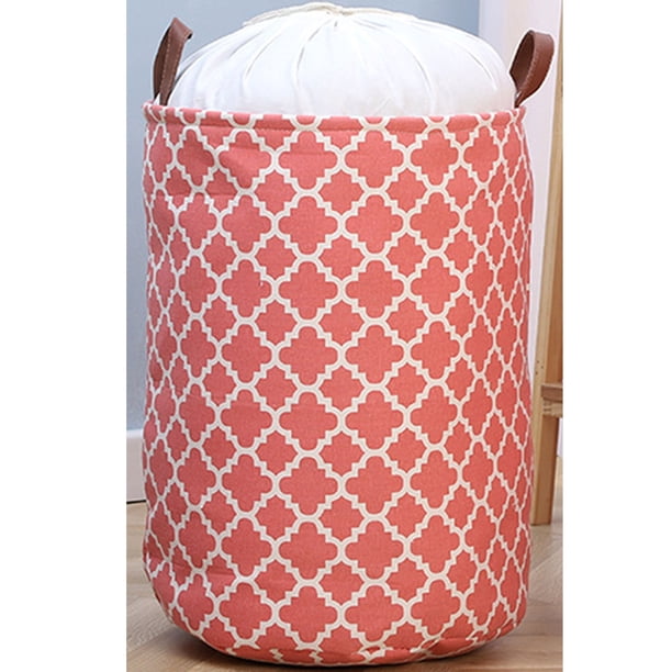 Cesta de lavandería grande con asa de cuero duradera, cesta de lavandería redonda con cordón, cesta de lavandería plegable, cesta de almacenamiento de ropa para dormitorio Sincero Electrónica