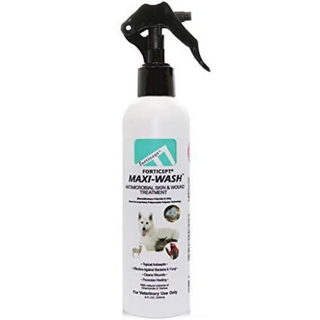 UPC: 0853559007217 | Forticept Maxi-Wash Antiseptic Antifungal Antibacterial Medicated Itch Relief Hot Spot Spray for Dogs & Cats|First Aid Skin and Paw Cleanser | Wounds Treatment 8 oz