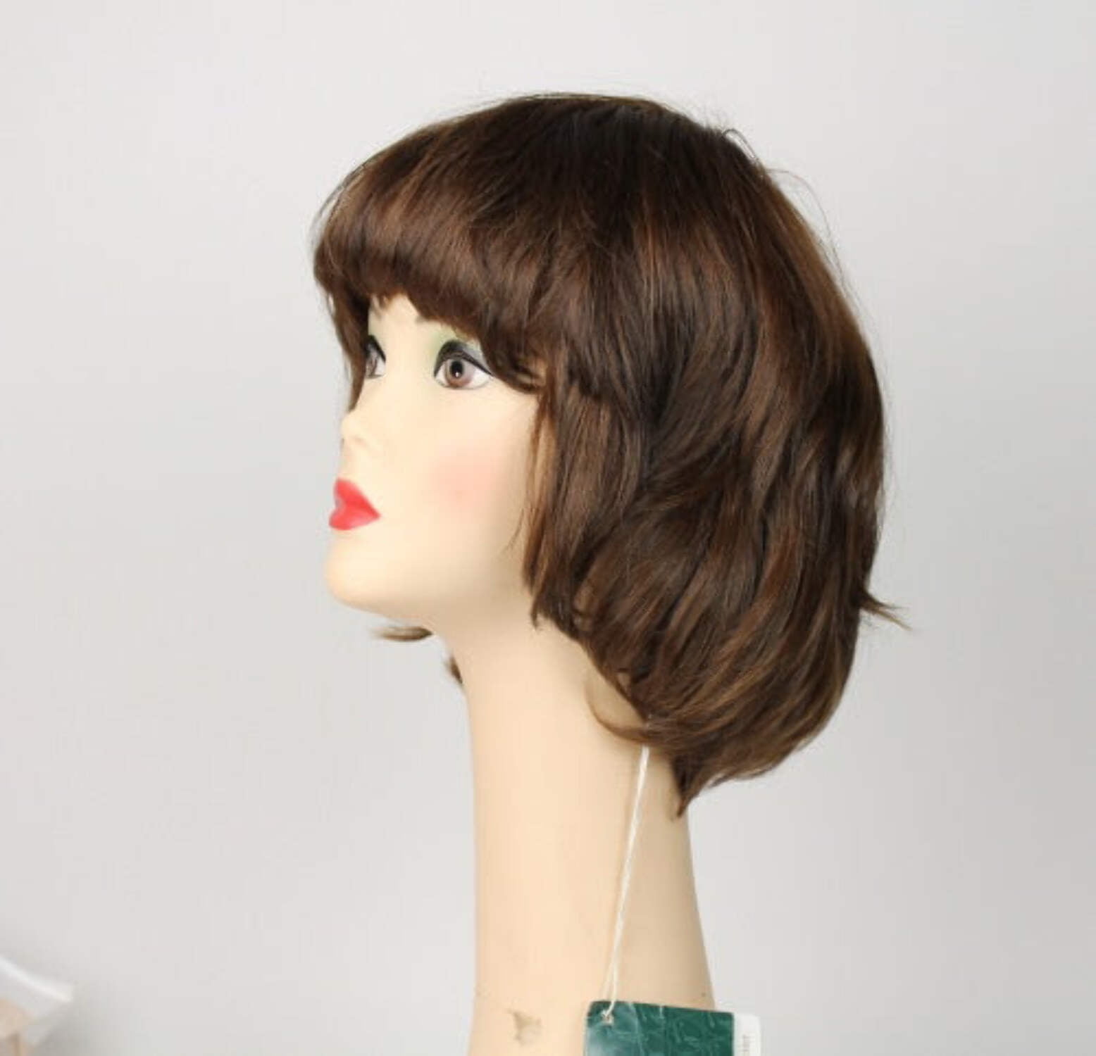 European Human Hair Freeda Wig Brown Olivia Feathered With Reddish Highlights 3068