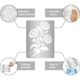 thumbnail image 2 of Daisy Stencil Flowers Bouquet Metal Template Sunflower Floral Drawing Stainless Steel Stencils for Painting on Wood Burning Wall Canvas Fabric Engraving Pyrography Scrapbooking 7.5x5.5inch, 2 of 7