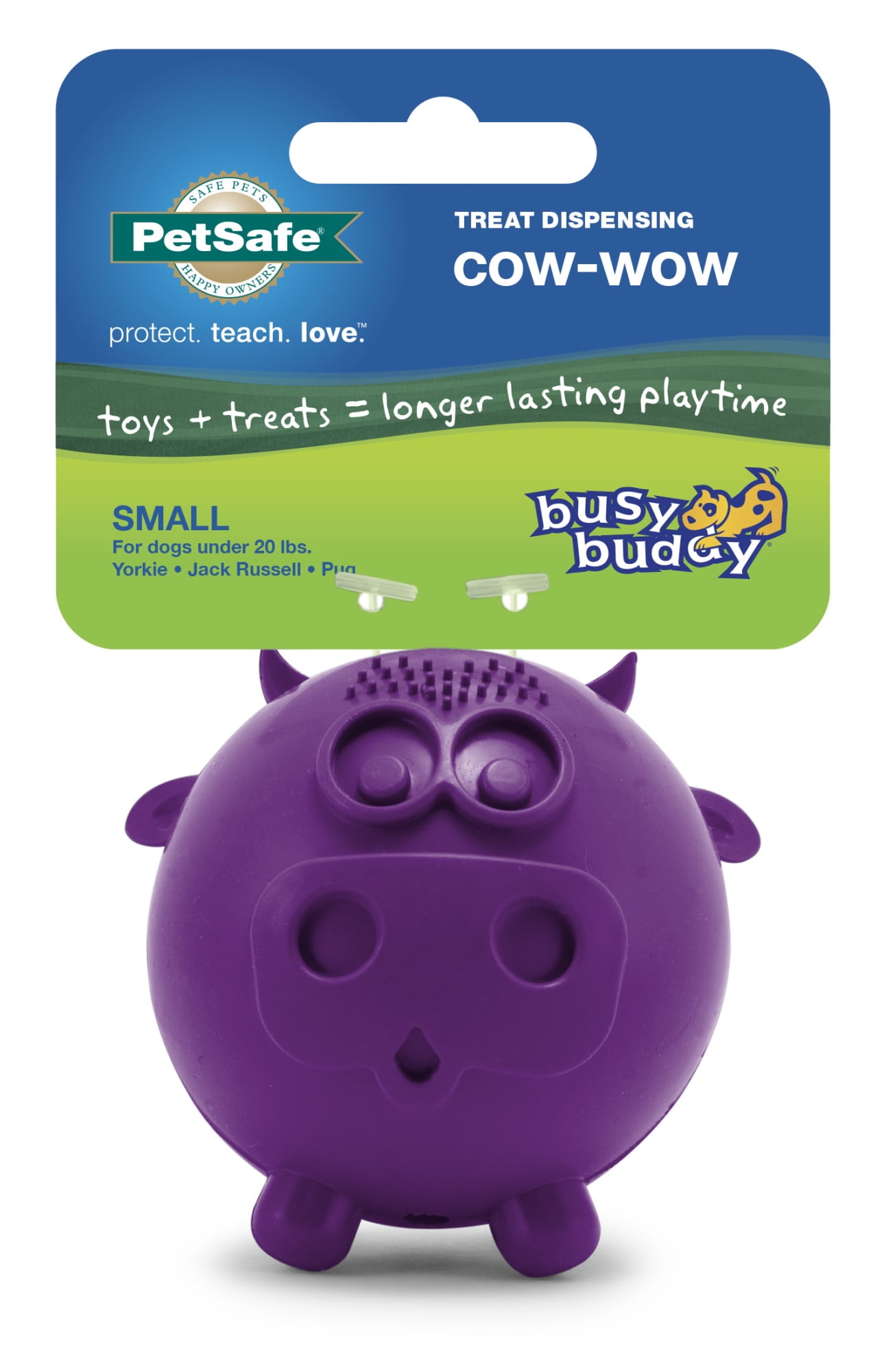 PetSafe Busy Buddy CowWow, Treat Dispensing Dog Chew Toy, Purple