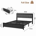 thumbnail image 2 of Upholstered Platform Bed Frame with Charging Station, Storage Drawers, Tall Headboard, Heavy Duty Steel Slats, No Box Spring Needed, Full, Black, 2 of 7