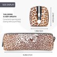 thumbnail image 3 of Cauagu Leopard Brown Print Leather Pencil Pen Case - Stationery Bag Portable Stationery Bag Big Capacity Pencil Pouch Cosmetic Organizer Bag for Men & Women, 3 of 7