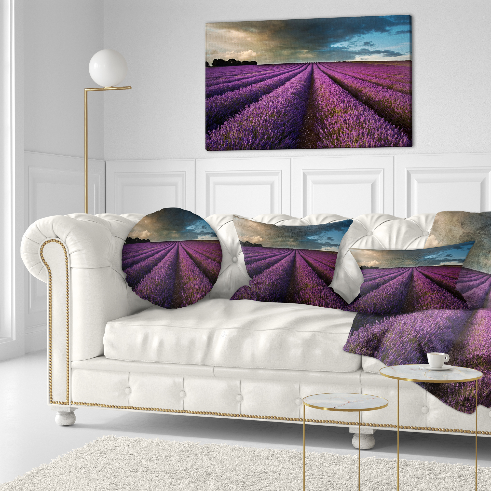 Designart 12" x 20" Purple Polyester Throw Pillow
