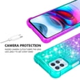 thumbnail image 5 of Motorola Edge S Case, with Tempered Glass Screen Protector SOGA Diamond Liquid Quicksand Cover Cute Girl Women Phone Case - Teal / Purple, 5 of 5