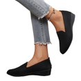 thumbnail image 5 of YOUYEDIAN Loafers for Women Pointed Toe Versatile Wedge Heel Fashion Slip On Breathable Soft Flats Casual Knit Mesh Comfortable Walking Shoes, 5 of 5