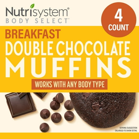 Nutrisystem® Double Chocolate Breakfast Muffins, 4 Count, Delicious Pastries to Start Your Day Off Strong