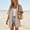 Khaki, variant on Womens Crochet Beach Cover Up Kimono Short Sleeve Swimsuit Coverup Open Front Summer Cardigan with Pockets Khaki XL(XL)