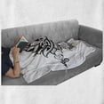 thumbnail image 6 of Black and White Soft Flannel Fleece Throw Blanket, Lotus Flower Tattoo Art Doodle Purity Flourish Illustration, Cozy Plush for Indoor and Outdoor Use, 50" x 70", Black White, by Ambesonne, 6 of 6
