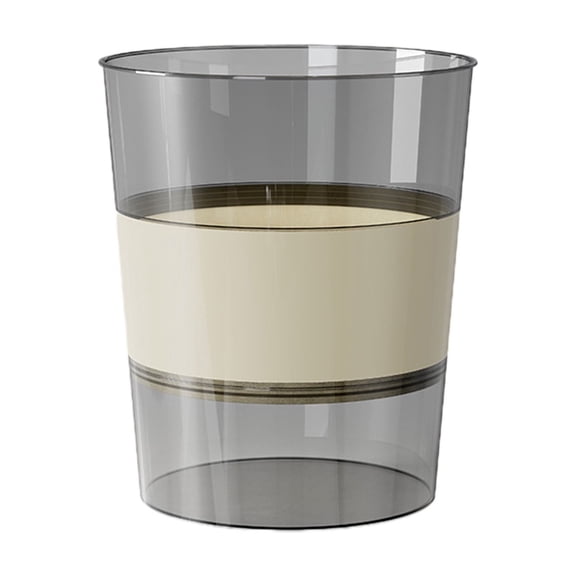 Small Trash Can Clear Foldable Plastic Wastebasket Paper Basket Garbage Container Bin Round for Bathroom Bedroom Kitchen Offices Cafe Camping Laundry Room Desk Side Trash Can