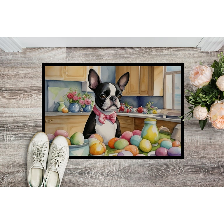 Decorating Easter Yorkshire Terrier Doormat - Main Image