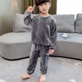 thumbnail image 5 of Hrsba Kids Boys and Girls Satin Like Solid Outfit Set Long Sleeve Top and Pants 2 Piece Loungewear Winter Home Everyday Wear Set, 5 of 5