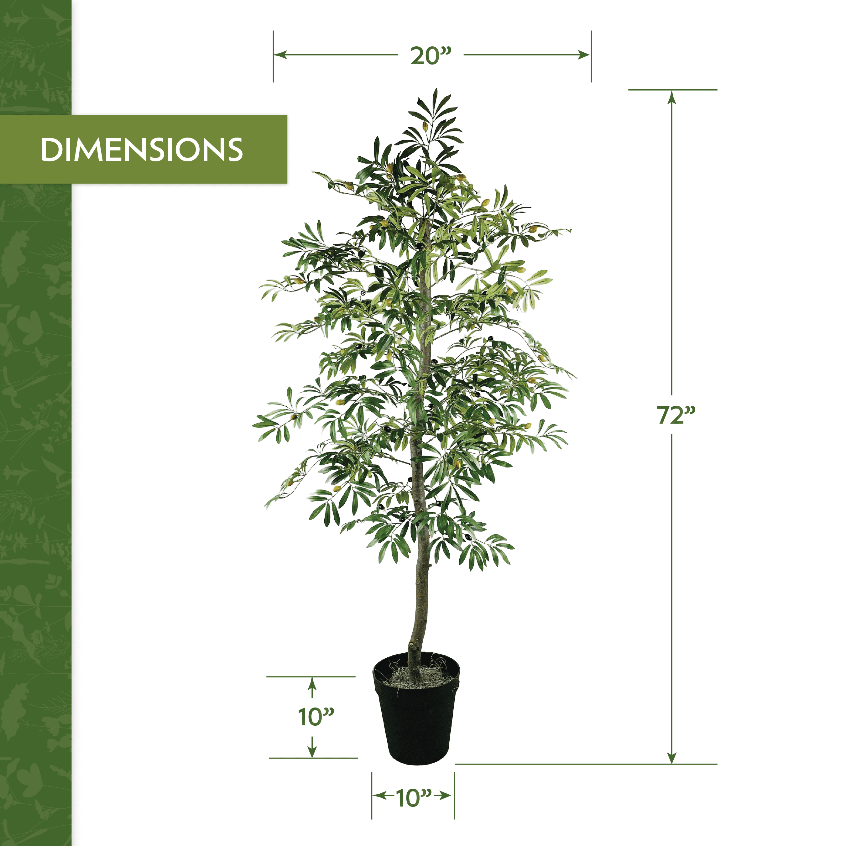 Artificial Tree, LCG Florals 6ft Olive Tree in Black Growers Pot, Fake Indoor Faux Tree for Living Room, Office, and Home Decor