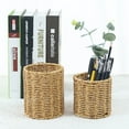 thumbnail image 2 of Pen Pot Imitation Rattan Round Pen Cup Cylindrical Gel Pen Stationery Pot, 2 of 7