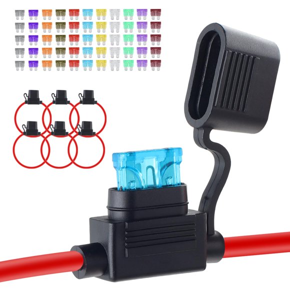 Portafusibles YNZDRWA 12 V resistente al agua con 66 fusibles estándar para coche