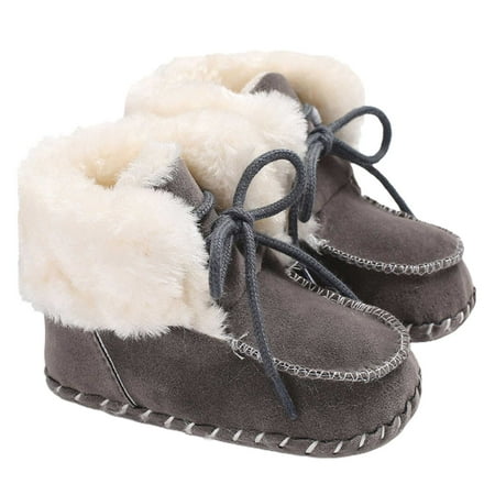 

YeccYuly Baby Boy Girl Snow Boots Infant Fuzzy Bowknot Soft Sole Ankle Booties Toddler Winter Warm Crib Shoes