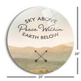 thumbnail image 3 of Sky Above Peace Earth Tan Landscape Arrow 24 inch Glass Round Wall Hanging Sign, 3 of 4