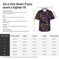 thumbnail image 6 of Haiem Golden Snake And Purple Rose Printed Hawaiian Shirt for Men - Men’s Casual Beach Summer Shirts - Stretch Fabric with Modern Fit-3X-Large, 6 of 7