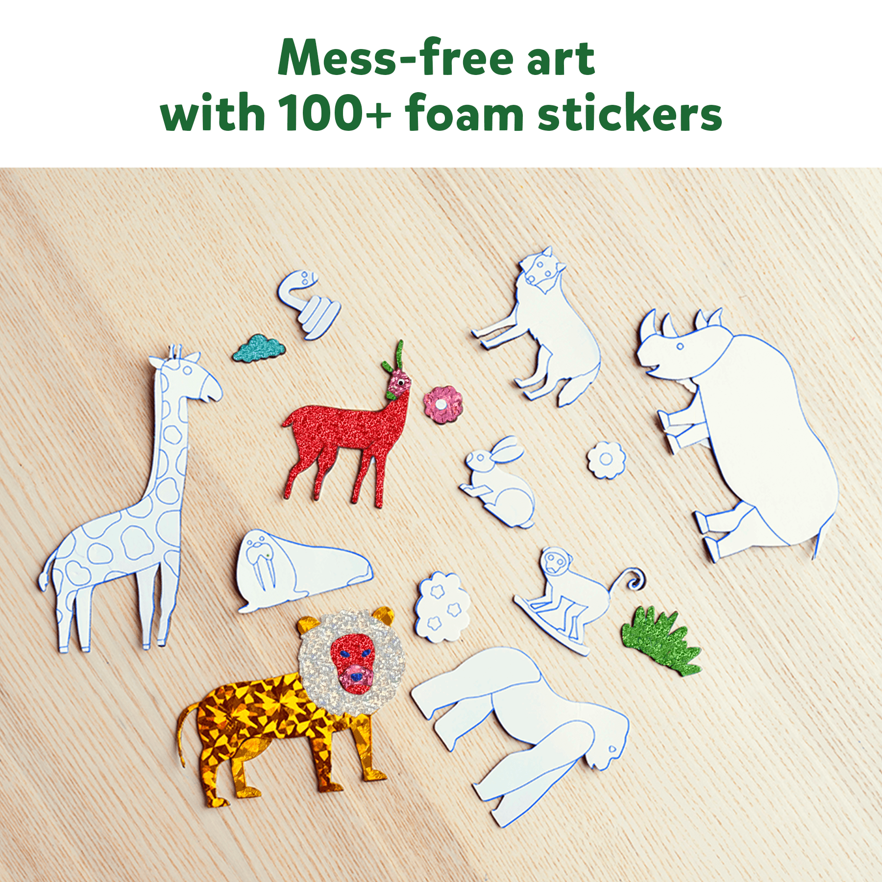 Skillmatics Foil Fun Art Kit for Kids, Animals, DIY No Mess Creative Activity Set, Ages 4 to 9