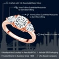 thumbnail image 2 of Gem Stone King 18K Rose Gold Plated Silver White Moissanite 3 Stone Engagement Ring for Women (2.64 Cttw, Gemstone Birthstone, Available in Size 5, 6, 7, 8, 9), 2 of 4